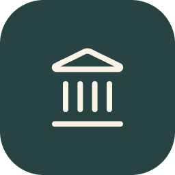 Icon of a building with columns.